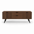 TV-Lowboard Walnussbraun mit geriffelter Front 180 x 40 x 60 cm