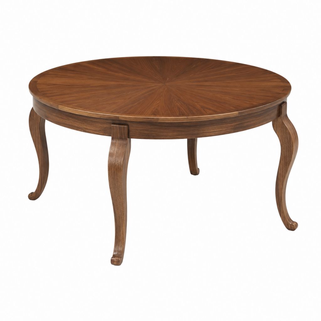 Runder Esstisch Nussbraun MDF mit Walnussfurnier Ø 120 x 76 cm