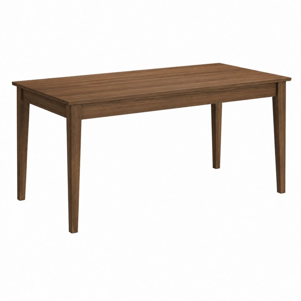 Esstisch Walnuss MDF und Gummibaum Massivholz rechteckig 120 x 75 x 75 cm