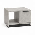 Couchtisch Betonoptik Spanplatte quadratisch mit Tür und offenem Fach 50 x 50 x 50 cm