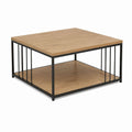 Couchtisch Eichenoptik Schwarz Holzwerkstoff Stahl quadratisch 60 x 60 x 45 cm