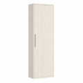 Badezimmerschrank Hochschrank Cremeweiß MDF mit Rillentür 40 x 35 x 160 cm