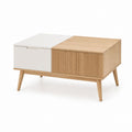 Couchtisch mit Stauraum Weiß Eiche MDF rechteckig 100 x 60 x 45 cm