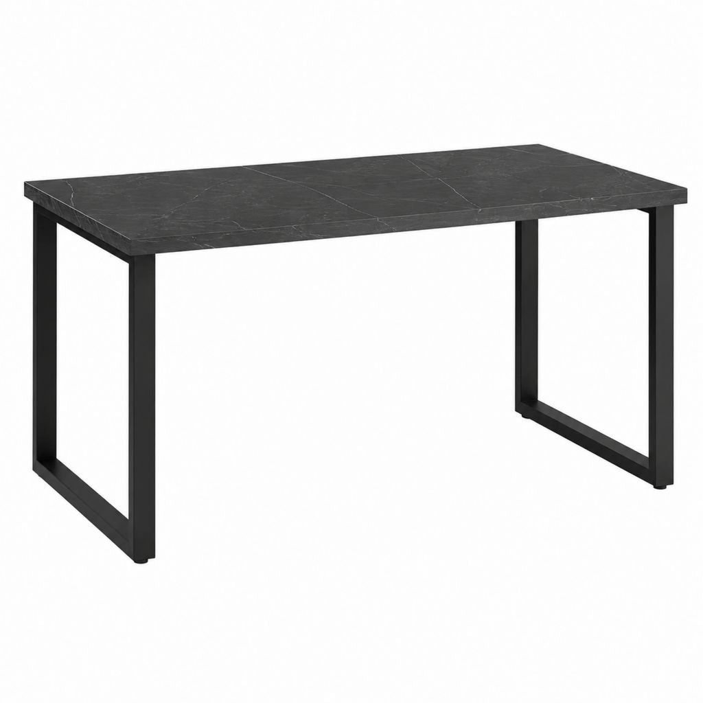 Esstisch Schwarz MDF mit Melaminbeschichtung und Stahl rechteckig 140 x 80 x 75 cm